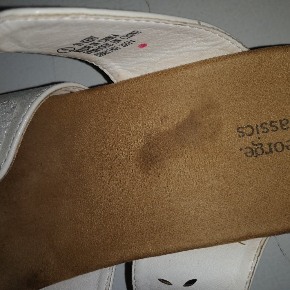 George Classics Keri Ladies Size 9W Velcro Closure White Lightweight Sandals - Picture 4 of 8